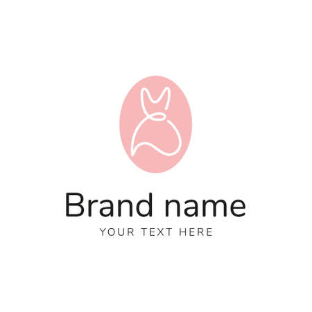 Woman elegant dress logo template for shopのイラスト素材