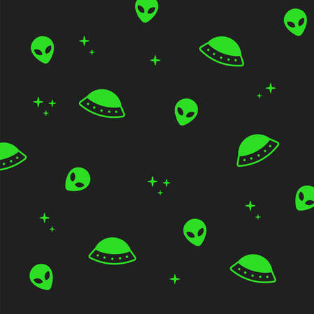 Ufo pattern vector. Galaxy illustrationのイラスト素材
