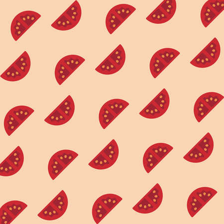 Tomato sliced pattern. Tomato iconのイラスト素材