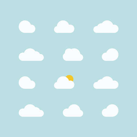 Sky pattern vector. Cloud setのイラスト素材