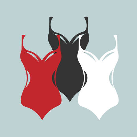Swimsuit color set icon vectorのイラスト素材
