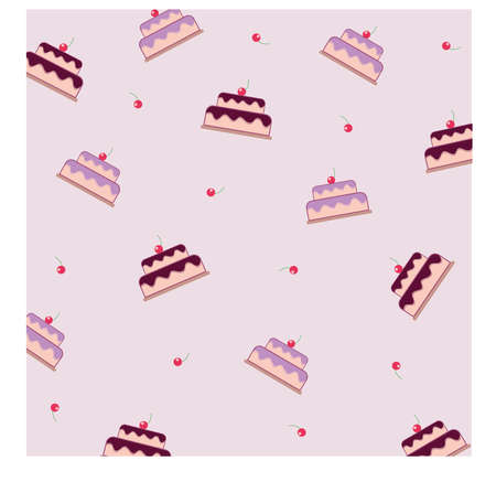 Pie pattern. Sweet vector background