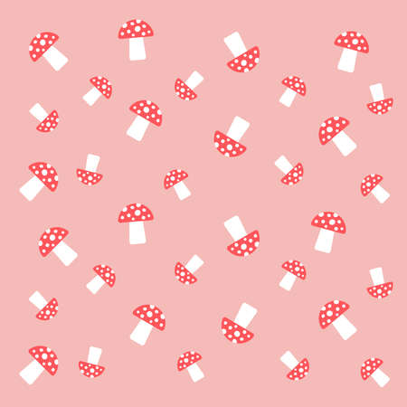 mushrooms pattern. toadstools seamless backgroundのイラスト素材