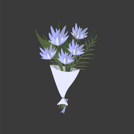 blue flower bouquet vector illustrationのイラスト素材
