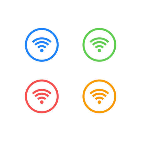 Wifi color set icon vectorのイラスト素材