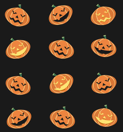 Pumpkin emotions set. Pumpkin vectorのイラスト素材