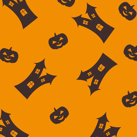 halloween pattern. Pumpkin and mystery backgroundのイラスト素材
