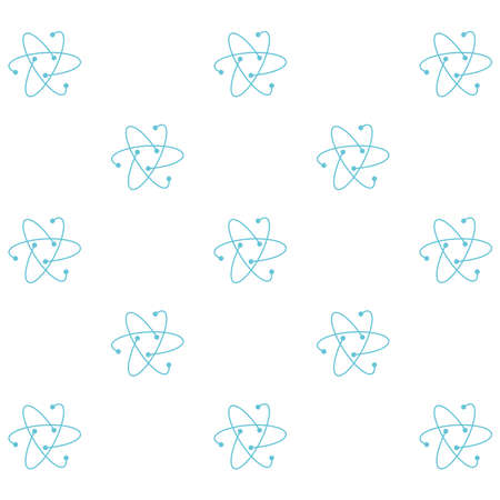 Seamless pattern of orbiting atoms around a nucleus making elliptical orbits in a scientific concept