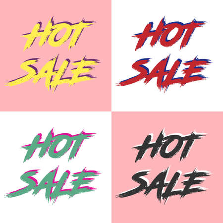 hot sale lettering color setのイラスト素材