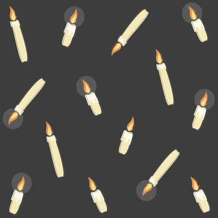 Candles pattern illustration. Vector setのイラスト素材