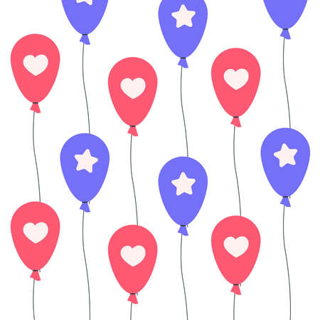 balloons pattern vector. birthday, party decorationのイラスト素材