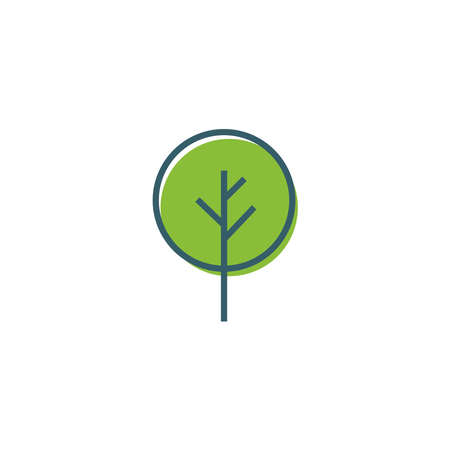 Simple and minimalist  symbols of tree with lineのイラスト素材