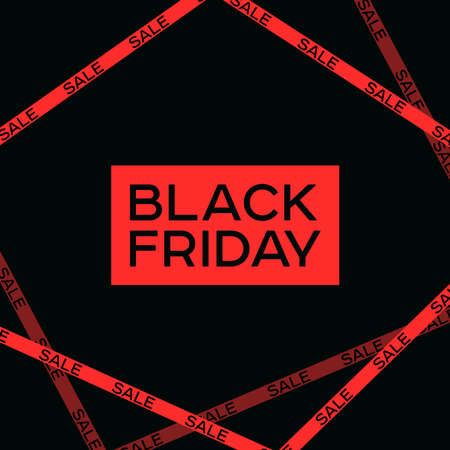 Vector christmas, black friday, cyber monday big sale stripes set. Like restriction police awareness zone sign, marketing advertising, discounts area, decoration element for banners, postersのイラスト素材