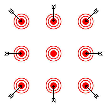 Target aim seamless pattern background. Business concept vector illustration. Darts game symbol pattern.のイラスト素材