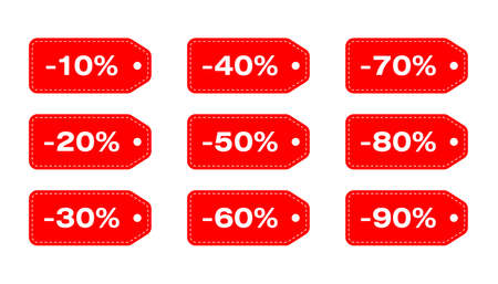 percent sale label icon set