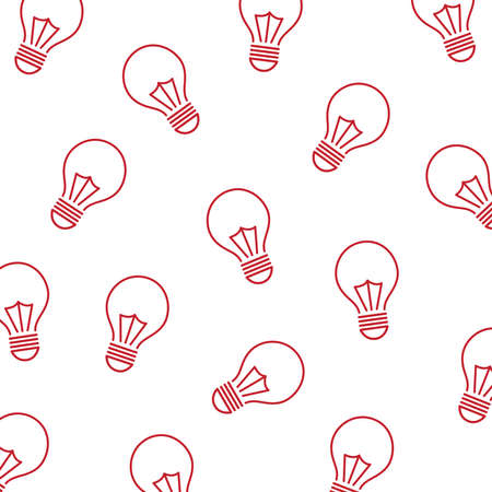 Flat Vector Pattern with Light Bulbs. Business Idea Lamp. Flat Style Texture Background. Science and Education Template. Back to School. Success and leadership. Office Life. Electricityのイラスト素材