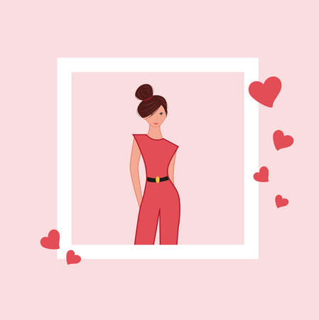 Influencer woman on social mediaのイラスト素材