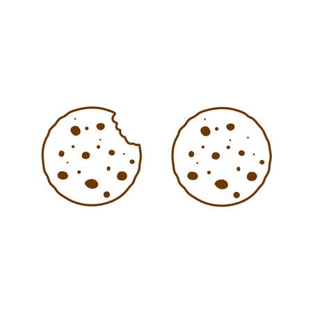 Cookie black and white vector iconのイラスト素材