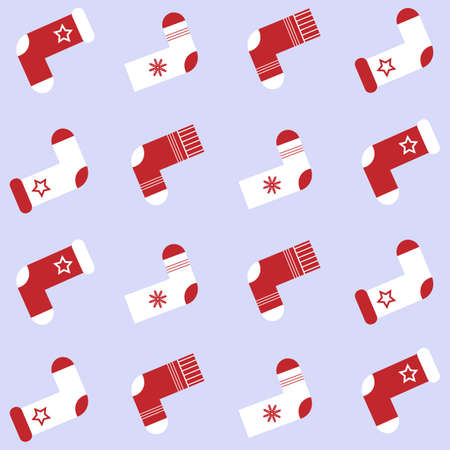 Seamless pattern with christmas socks. Vector illustration.のイラスト素材
