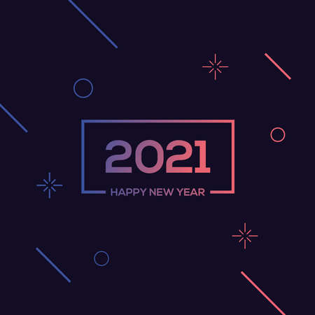 2021 happy new year bannerのイラスト素材