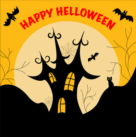 Happy halloween banner. Halloween posterのイラスト素材