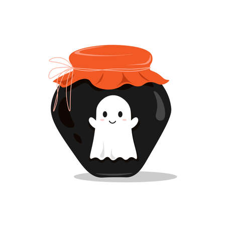 Halloween jar illustration. Happy halloween conceptのイラスト素材