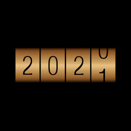 2021 New Year counter, change calendar illustrationのイラスト素材