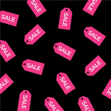 Sale label pattern with black backgroundのイラスト素材