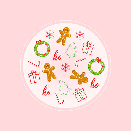 ball with christmas elements illustration