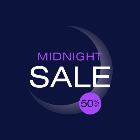 Midnight Sale banner template vectorのイラスト素材