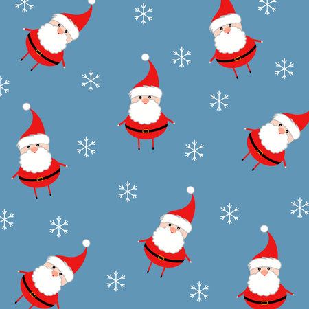Seamless cute Santa Claus patternのイラスト素材