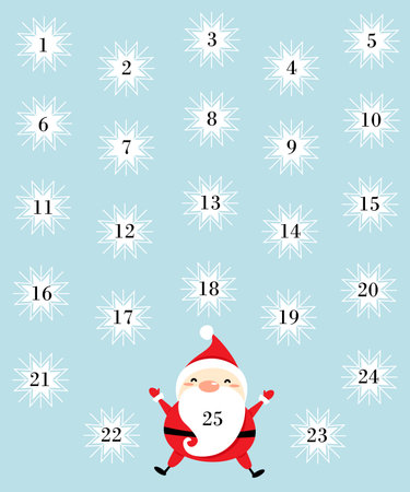 Christmas calendar with Santa Claus. Advert Calendarのイラスト素材