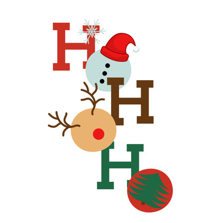 Ho ho ho cute textのイラスト素材