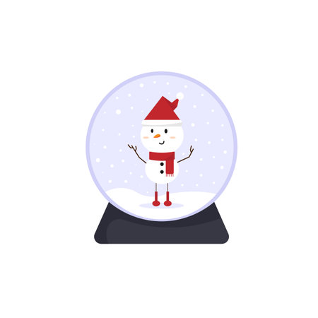 christmas snow ball vector illustrationのイラスト素材