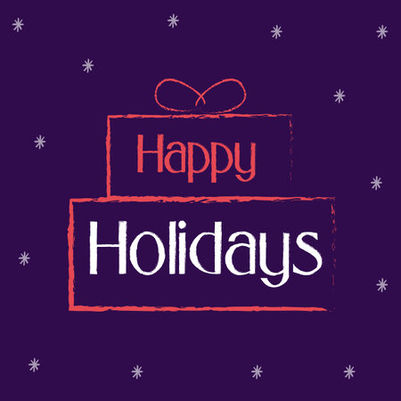 Happy Holidays lettering banner vectorのイラスト素材