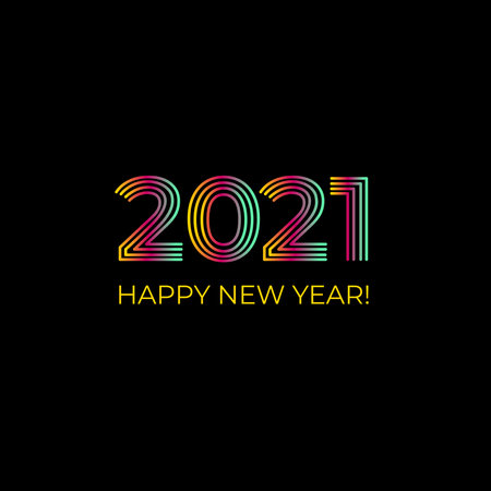 Colorful 2021 banner vector templateのイラスト素材