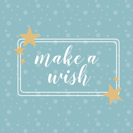 Make a wish lettering bannerのイラスト素材