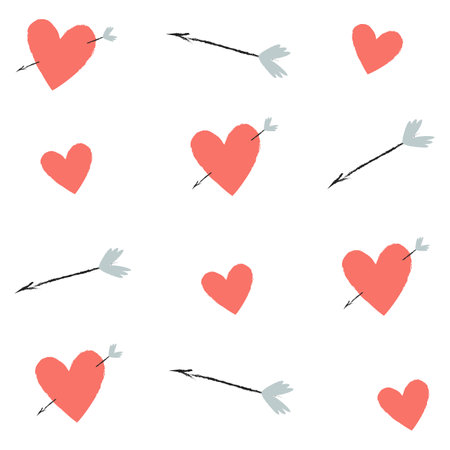 Pattern with heart and arrow