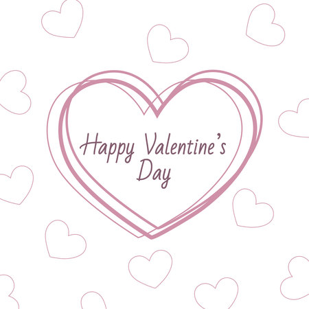Happy Valentine's day banner templateのイラスト素材