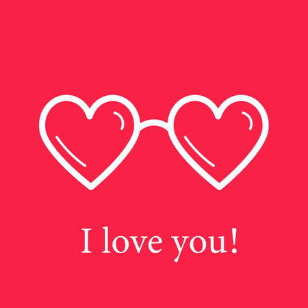 heart glasses isolated on white. Love illustration.のイラスト素材