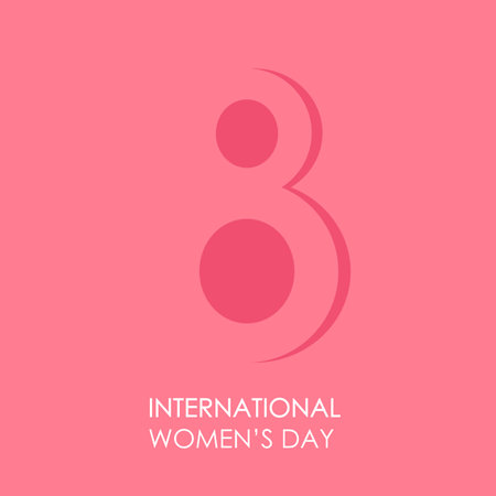 International women's day poster. 8 number 3d illustration.  vector illustration with place for your text.のイラスト素材