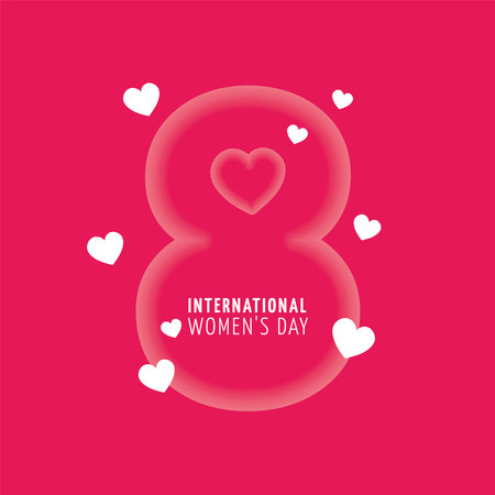International women's day poster. 8 number 3d illustration.  vector illustration with place for your text.のイラスト素材