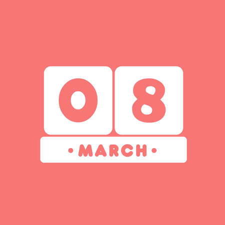 march 8. International Women's Day textのイラスト素材