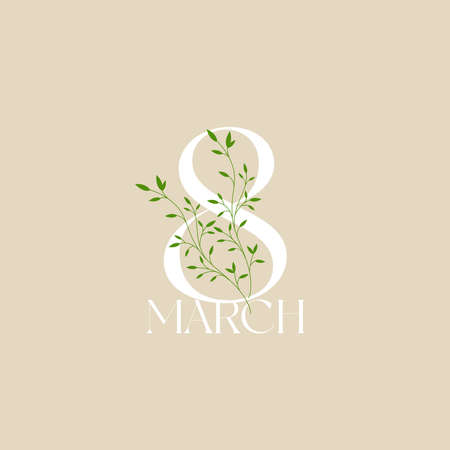 8 march banner with flower