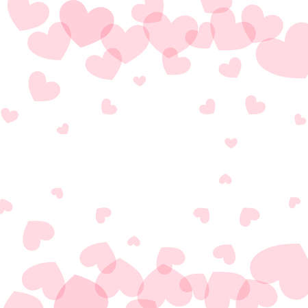Frame of pink hearts on Valentine's Day. Empty space for your text. White background. Elegant vector illustration.のイラスト素材