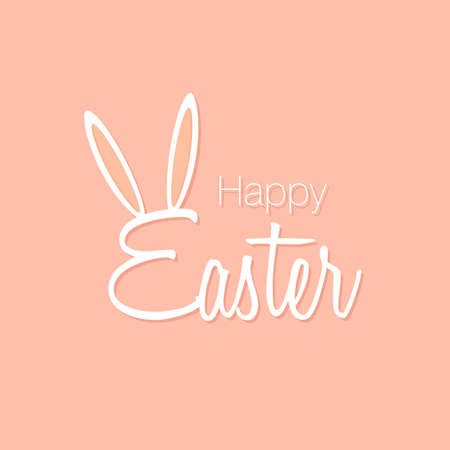 Happy Easter. Banner with rabbit earsのイラスト素材