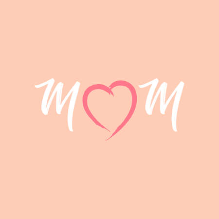 Mom lettering with heart vectorのイラスト素材