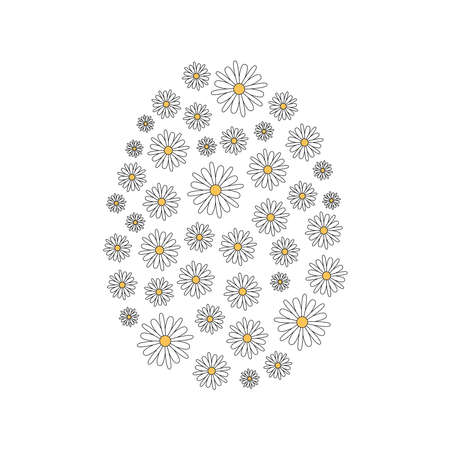 Floral Easter egg vector illustrationのイラスト素材