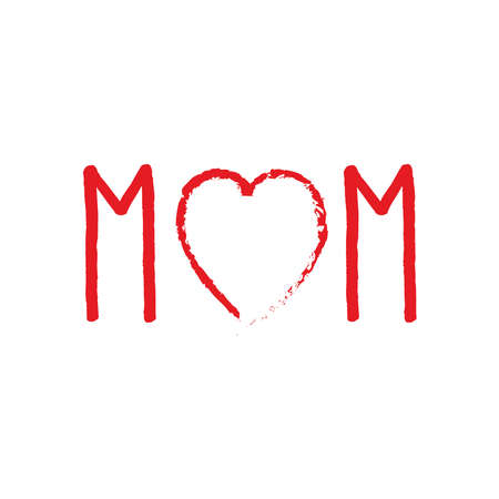 Mom lettering with heart vectorのイラスト素材