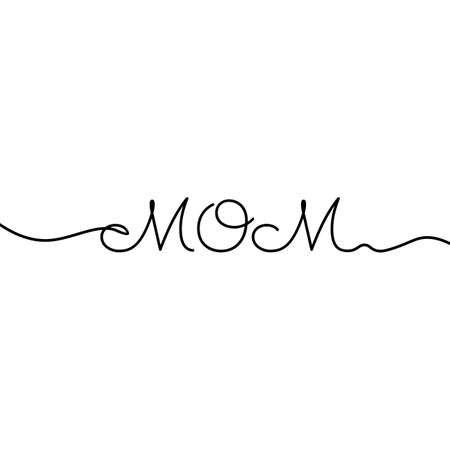 Mom vector calligraphic inscription. Minimalistic hand lettering illustration on Happy Mother's Day.のイラスト素材